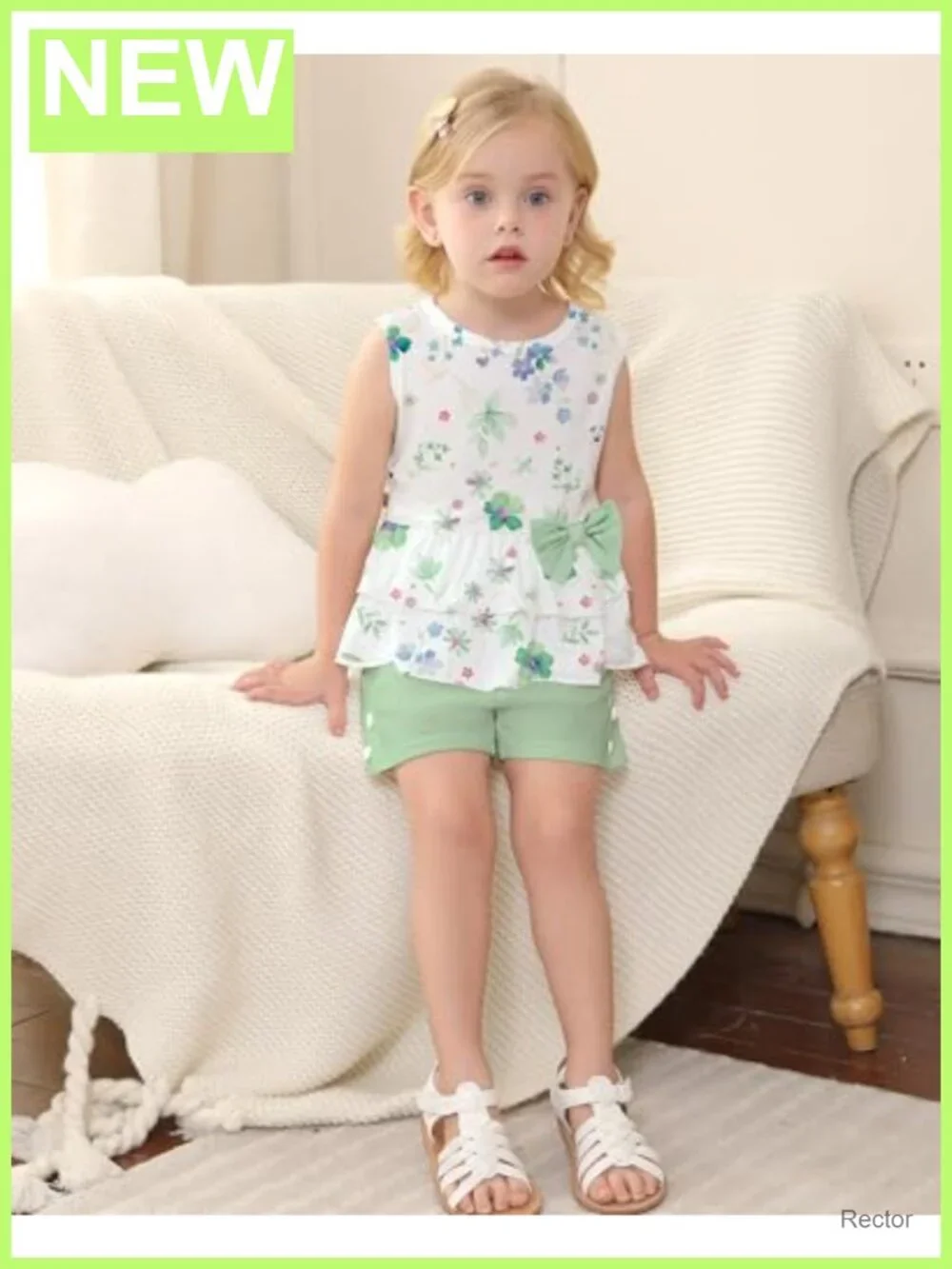 Toddler Girl 2-Piece Outfit Set Sleeveless Tank Top & Shorts